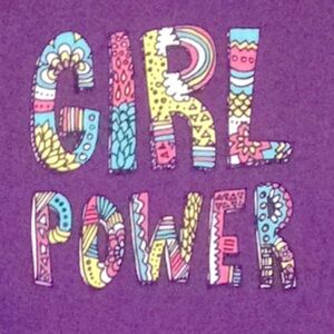 🇺🇸Colorful Youth Purple Girl Power Tee, Medium,